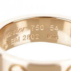 Pre Owned Cartier Love Rose Gold Ring Size 54