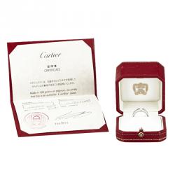 مملوكة مسبقًا خاتم كارتييه سوليتر ألماس 0.21 قراط ذهب أبيض مقاس 54