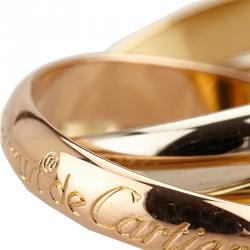 Pre Owned Cartier Trinity 18Kt 3-Tone Gold Ring Size 52