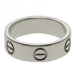 Pre Owned Cartier Love Platinum Band Ring Size 50