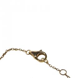 Pre Owned Cartier Amulette De Cartier Mother of Pearl Diamond 18k Yellow Gold Bracelet