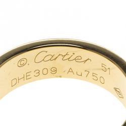 Cartier Love 18k Rose Gold Band Ring Size 51