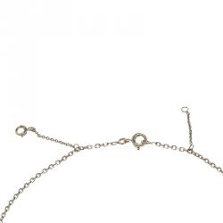 Pre Owned Cartier Aquamarine 18k White Gold Tank Pendant Chain Necklace 