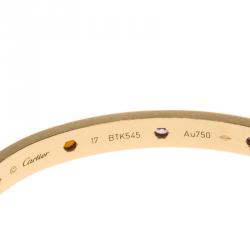 Pre Owned Cartier Love Coloured Gemstones 18K Rose Gold Bracelet 17cm