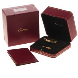Pre Owned Cartier Love Coloured Gemstones 18K Rose Gold Bracelet 17cm