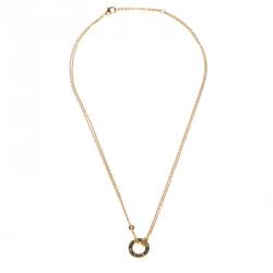 Pre Owned Cartier Love Diamond & Sapphire 18k Rose Gold Necklace