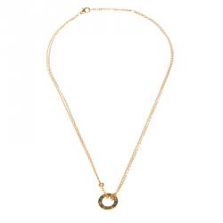Pre Owned Cartier Love Diamond & Sapphire 18k Rose Gold Necklace