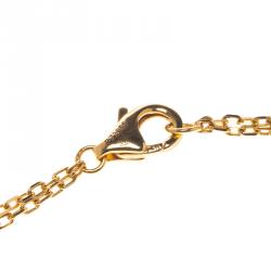 Pre Owned Cartier Love Diamond & Sapphire 18k Rose Gold Necklace