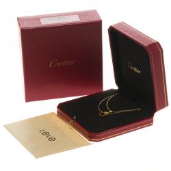 Pre Owned Cartier Love Diamond & Sapphire 18k Rose Gold Necklace
