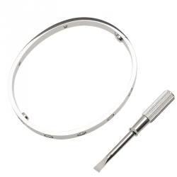 مملوكة مسبقًا أسورة كارتييه لاف 4 دياموندز ذهب أبيض 18سم