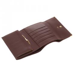 مملوكة مسبقًا Cartier Burgundy Leather Must De Cartier Tri Fold Wallet