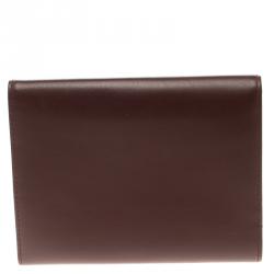 مملوكة مسبقًا Cartier Burgundy Leather Must De Cartier Tri Fold Wallet