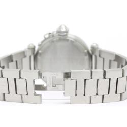 Pre Owned ساعة يد نسائية كارتييه باشا ستانلس ستيل زرقاء 35 مم