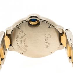Pre Owned Cartier Grey Yellow Gold and Stainless Steel Ballon Bleu De Cartier Women's Wristwatch 28 mm