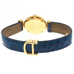 Pre Owned Cartier Beige 18K Yellow Gold and Diamond Colisee Vintage Women's Wristwatch 24 mm