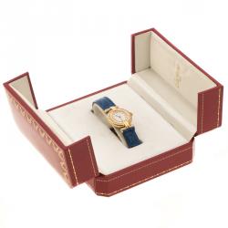 Pre Owned Cartier Beige 18K Yellow Gold and Diamond Colisee Vintage Women's Wristwatch 24 mm