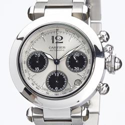 Pre Owned Cartier Silver Stainless Steel Pasha C Women's Wristwatch 36MM