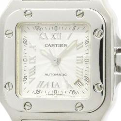 مملوكة مسبقًا ساعة بد نسائية كارتييه سانتوس غالبي ستانلس ستيل فضة 24 مم