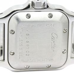 مملوكة مسبقًا ساعة بد نسائية كارتييه سانتوس غالبي ستانلس ستيل فضة 24 مم