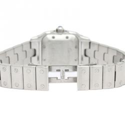 مملوكة مسبقًا ساعة بد نسائية كارتييه سانتوس غالبي ستانلس ستيل فضة 24 مم