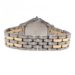 Pre Owned Cartier Ivory Stainless Steel and Yellow Gold Panthere Women's Wristwatch 33MM