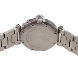 Pre Owned Cartier White Stainless Steel Pacha C Women's Wristwatch 35MM