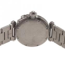 Pre Owned Cartier Salmon Pink Stainless Steel Pasha C Women's Wristwatch 35MM