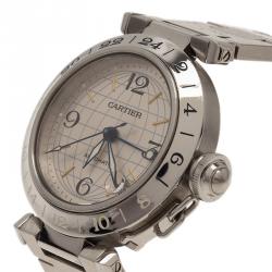 Pre Owned Cartier Silver Stainless Steel Pasha De Women's Wristwatch 35MM