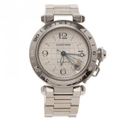 Pre Owned Cartier Silver Stainless Steel Pasha De Women's Wristwatch 35MM