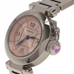 مملوكة مسبقًا ساعة يد نسائية كارتييه ميس باشا ستينلس ستيل وردي 27 مم