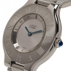 مملوكة مسبقًا ساعة يد كارتييه ماست 21 ستانلس ستيل فضة نسائي 33 مم