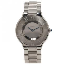 مملوكة مسبقًا ساعة يد كارتييه ماست 21 ستانلس ستيل فضة نسائي 33 مم