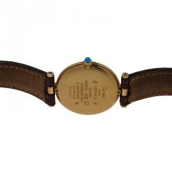 Pre Owned Cartier Beige Gold-Plated Silver Vermeil Women's Wristwatch 30MM