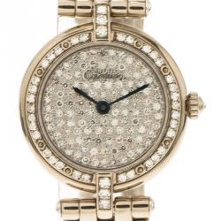 مملوكة مسبقًا Cartier Diamond 18K White Gold Panthere Women's Wristwatch 24MM