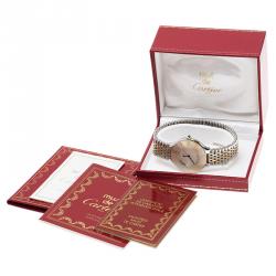 Pre Owned Cartier Ivory Stainless Steel Must 21 Women's Wristwatch 33MM