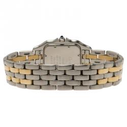 Pre Owned Cartier Ivory 18K Yellow Gold and Stainless Steel Tank Women's Wristwatch 27MM