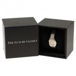 Pre Owned Cartier Ivory 18K Yellow Gold and Stainless Steel Panthere Wristwatch 22MM