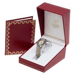 Pre Owned Cartier Cream Stainless Steel Must 21 Women's Wristwatch 28MM