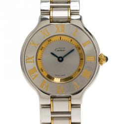Pre Owned Cartier Silver Stainless Steel Must 21 Women's Wristwatch 28MM