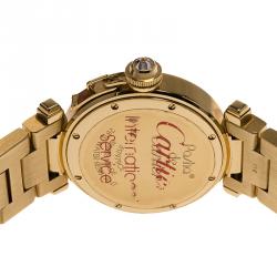 Pre Owned Cartier Silver 18K Rose Gold Pasha de Cartier Women's Wristwatch 32MM