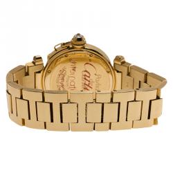 Pre Owned Cartier Silver 18K Rose Gold Pasha de Cartier Women's Wristwatch 32MM