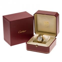 Pre Owned Cartier Silver 18K Rose Gold Pasha de Cartier Women's Wristwatch 32MM