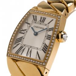 Pre Owned Cartier Silver 18K Yellow Gold La Dona Women's Wristwatch 29MM