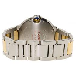 Pre Owned Cartier Silver Stainless Steel and 18K Yellow Gold Ballon Bleu Women's Wristwatch 33MM
