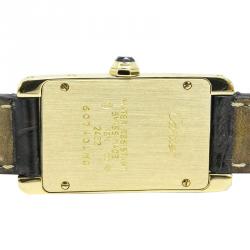 Pre Owned Cartier Silver 18K Yellow Gold Tank Americaine Women's Wristwatch 19MM