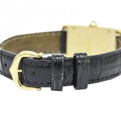 Pre Owned Cartier Silver 18K Yellow Gold Tank Americaine Women's Wristwatch 19MM