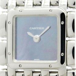 مملوكة مسبقًا Cartier Blue Mother of Pearl Stainless Steel Panthere Women's Wristwatch 21MM