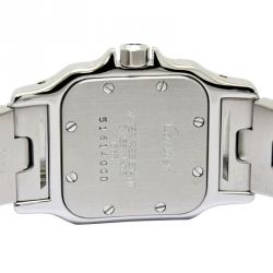 Pre Owned ساعة يد نسائية كارتييه سانتوس ستانلس ستيل فضية 24 مم