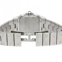 Pre Owned ساعة يد نسائية كارتييه سانتوس ستانلس ستيل فضية 24 مم