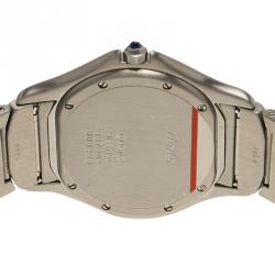 Pre Owned Cartier Cream Stainless Steel Cougar 987904 Mens Wristwatch 33 MM